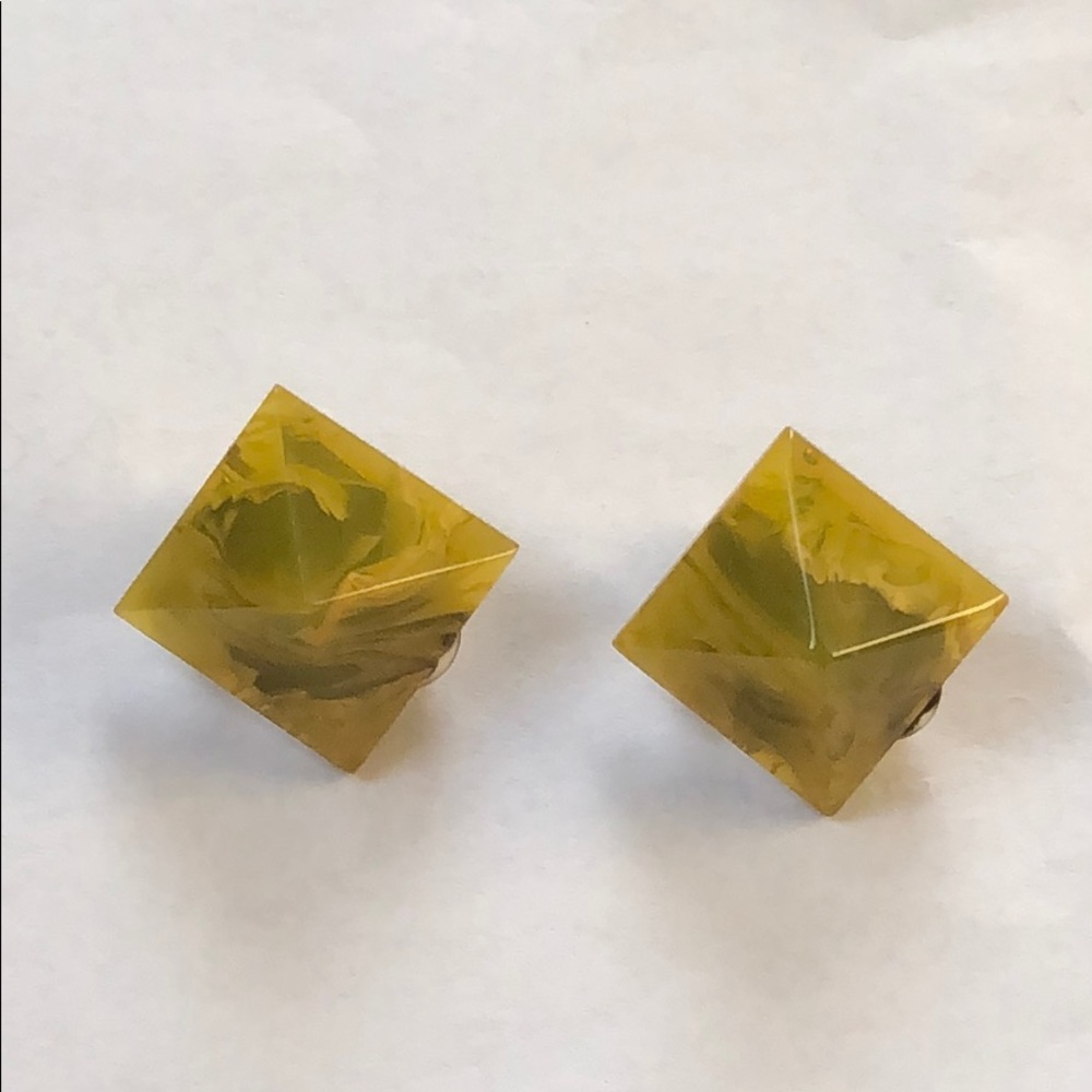 Green stone earrings